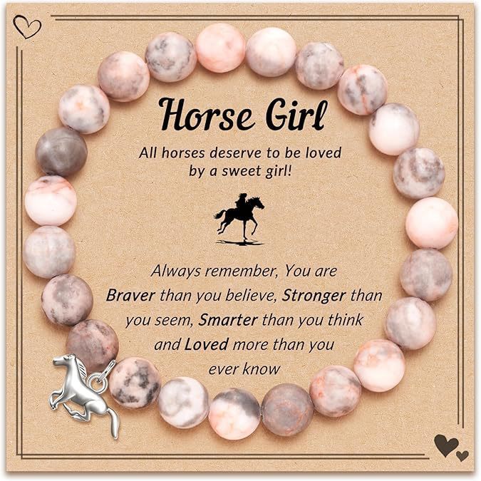 Pink Zebra Pony Bracelet Alloy Pony Giraffe Seal Pendant Elastic Cord Bracelet Pink Zebra Pony Bracelet