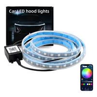Автомобиль красочные сквозные огни RGB пульт дистанционного управления Bluetooth дневные ходовые огни Капот огни украшения капота огни в сетчатых модификационных огнях