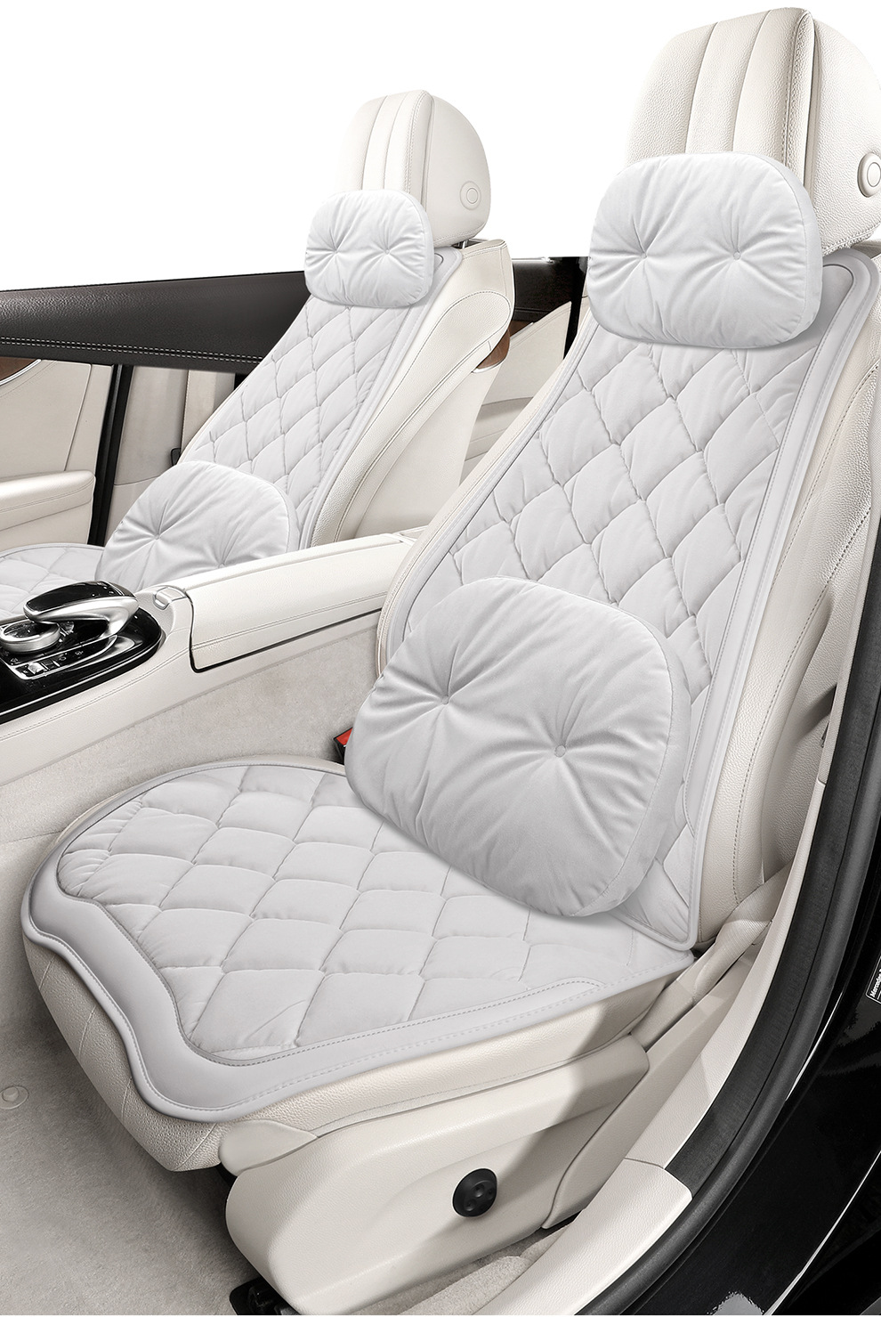 Car Seat Cushion Winter Plush Fabric Seat Pad Car Seat Mat Interior Accessories High-End Decoration Warm Seat Cover Simple