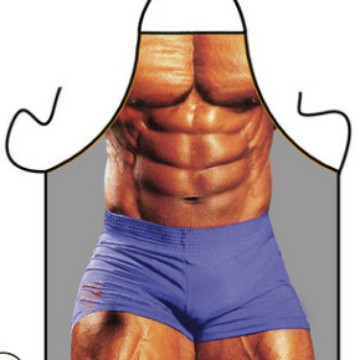 Personalidad divertida delantal creativo músculo hombres bikini serie dibujos animados pareja delantal fábrica al por mayor de Corea delantal