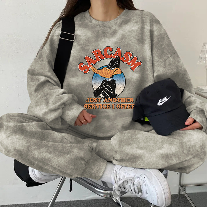 suitsuit炸街高级感休闲运动显瘦圆领卫衣套装女秋冬加绒时尚薄款|undefined
