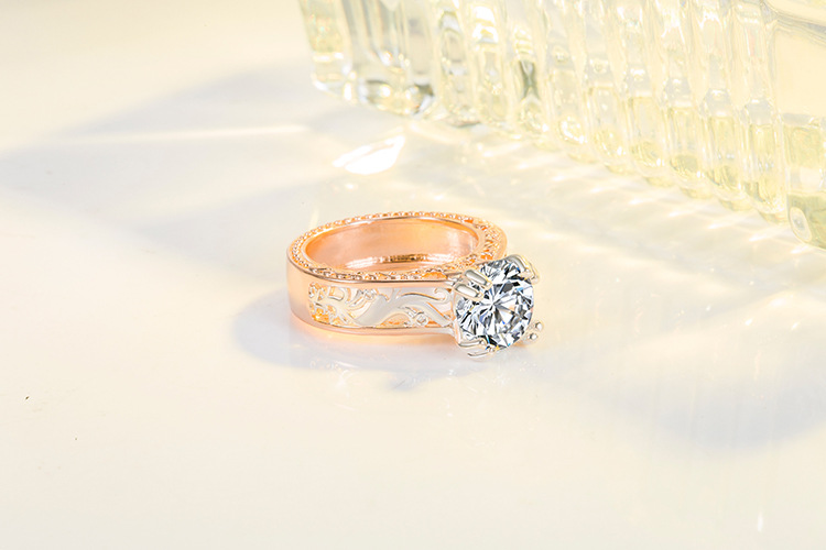 Fashion Geometric Copper Plating Zircon Open Ring 1 Piece