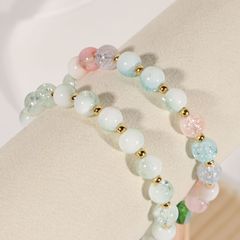 マカロンカラーの新しい中国風の人気のガラスブレスレット、女性用タッセルブレスレット、多用途の妖精ニッチブレスレット、古代スタイル