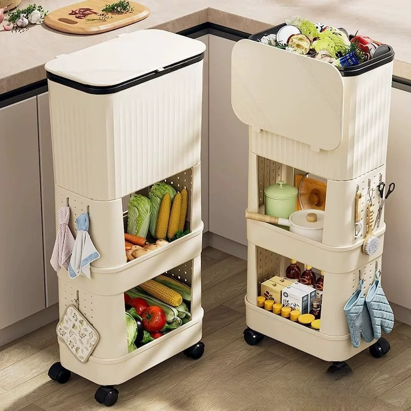 Capacious garbage can for home use, Japanese storage system