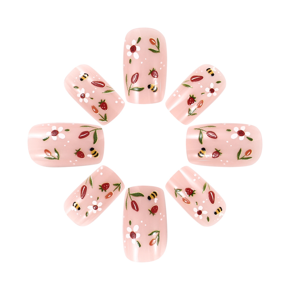 35g Weight press-on nails Nail Supplies 1 Set Quantity ABS Material Flower Pattern Casual, Sweet Style Casual Sweet Flower ABS Press-on Nails 1 Set 7