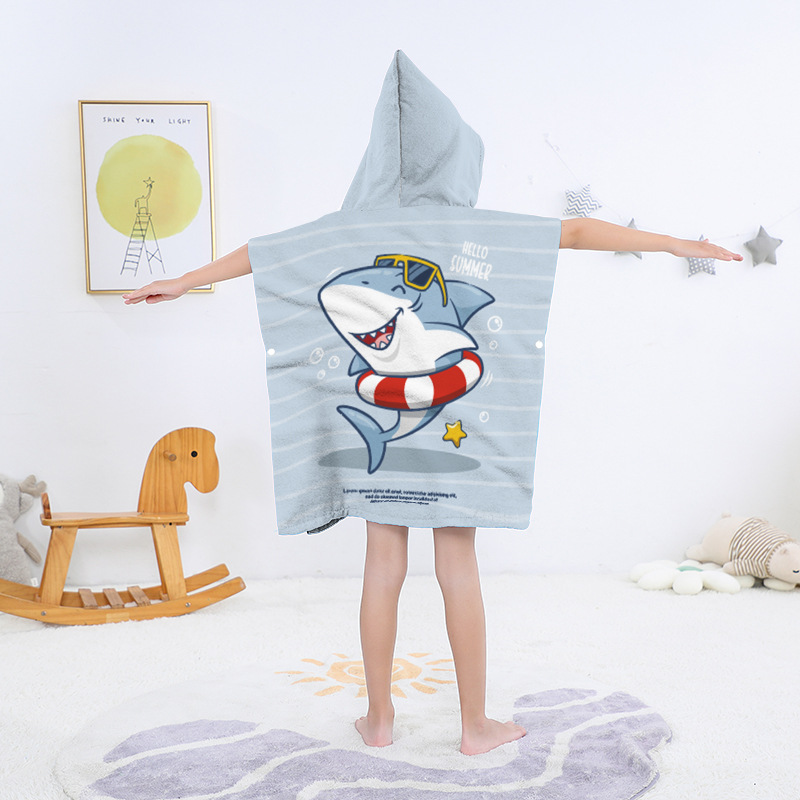 Toallas de baño con capucha transfronterizas para niños, capa, baño de bebé, secador rápido, albornoz, capa grande, capa de toalla de baño