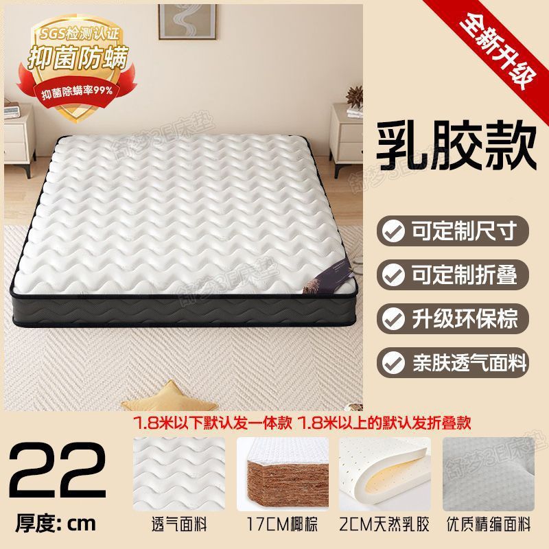 22cm [진드기방지 양면 + 무접착 코코넛팜 + 척추보호대 + 라텍스 2개]