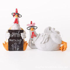 クロスボーダー新品Chicken Resin Statue Setおはようございます。