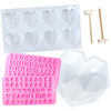 Diamond silicone mold for St. Valentine's Day heart shaped, set, Amazon