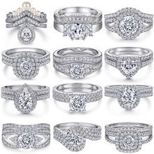 �W��S925���y���b��ָŮ�߼��нM�Ͻ��׽�������wedding ring set
