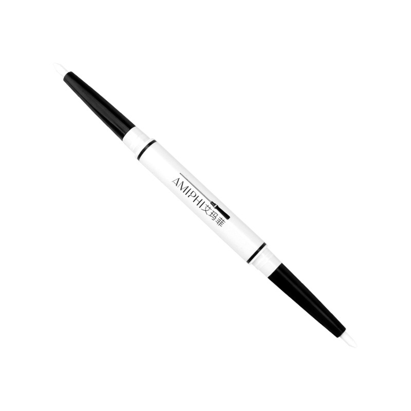 Amafi pincel de línea de diseño médico de belleza de línea facial blanco de doble cabeza borrable no estéril pincel de marca de piel