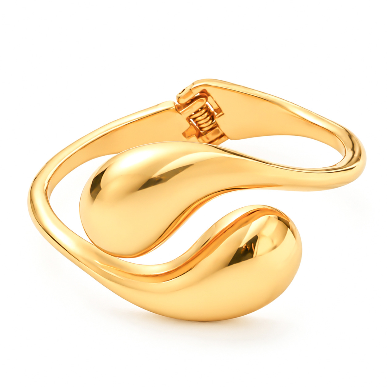 Pulsera Popular Transfronteriza Europea y Americana, Estilo Minimalista INS, Patrón de Onda Irregular, Joyería de Metal Brillante, Accesorios para Mujer