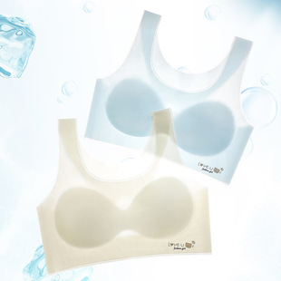 Seamless Sports Girl Bra Junior High School Senior high school Development Student Vest Sports Shockproof Beauty Back Correction Underwear