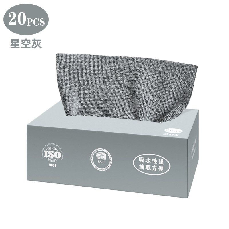 Paño de limpieza en caja, paño de limpieza desechable, microfibra gruesa, paño desechable semanal para lavar platos en la cocina.