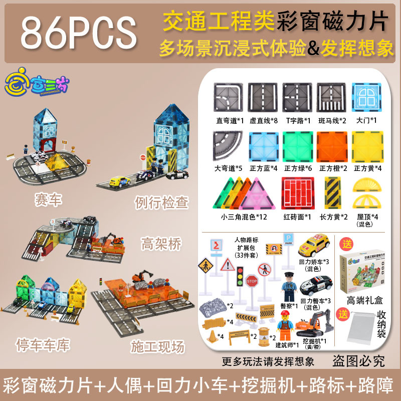 (new theme) engineering transportation 86pcs set