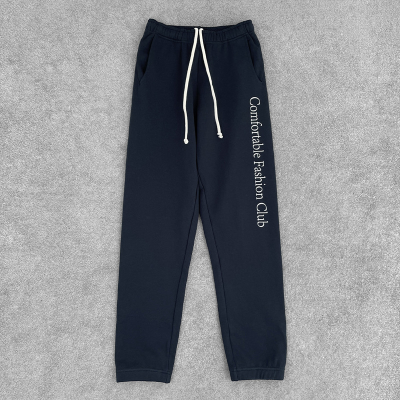 RA新品“舒服时尚俱乐部”印花轻松束脚卫裤美式纯色简约休闲裤女|undefined