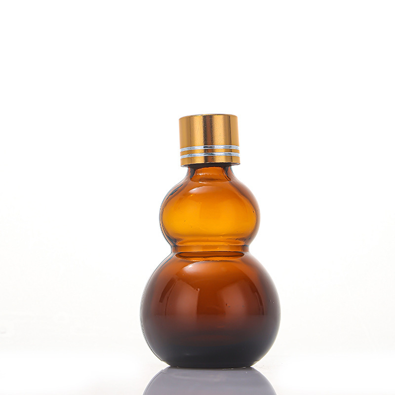 茶色葫芦瓶电镀精油瓶避光玻璃按压喷雾瓶化妆品分装滴管瓶小样瓶|undefined