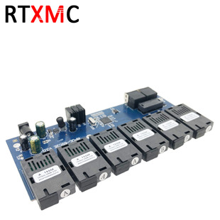 Reverse POE 100 m optical fiber transceiver SC single mode single fiber 6 optical 2 electric 20KM optical fiber converter Pcba board