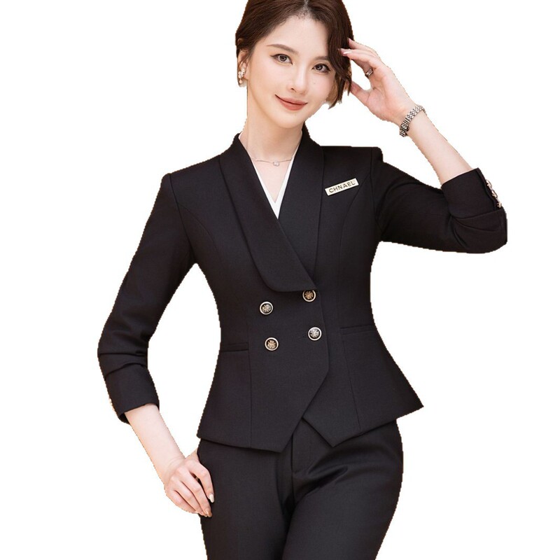 2025秋装职业西装套装女面试正装酒店珠宝店售楼部前台工作服套裤|undefined