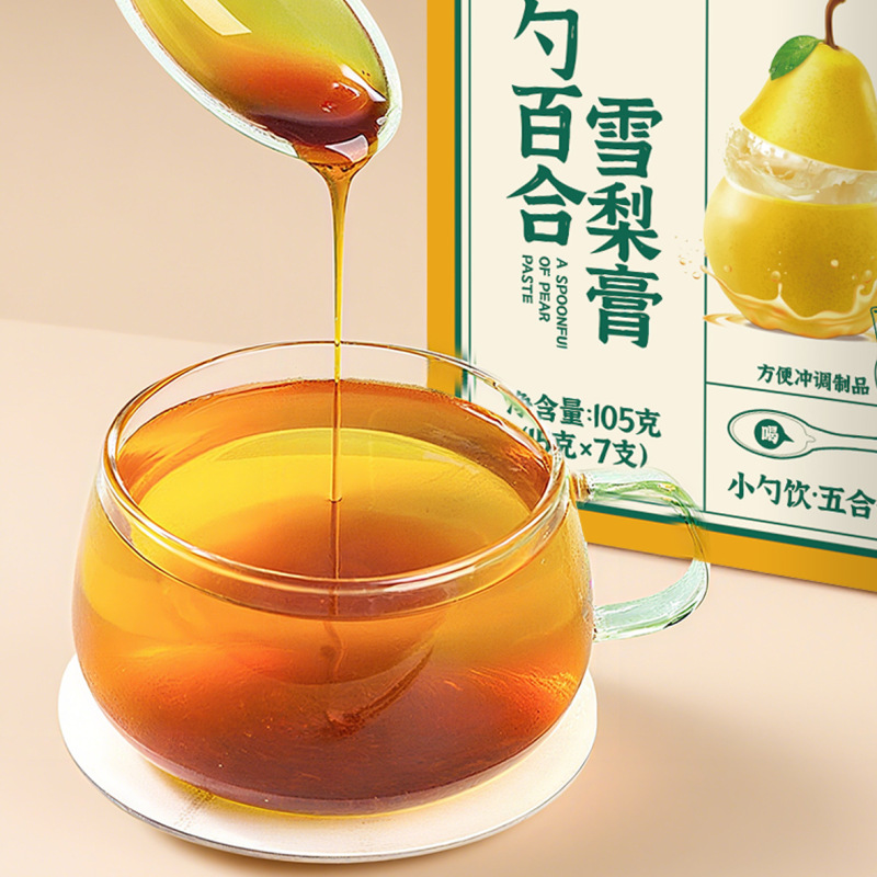 一勺百合雪梨膏秋梨膏一勺梨膏盒装勺子膏105克厂家代发|undefined