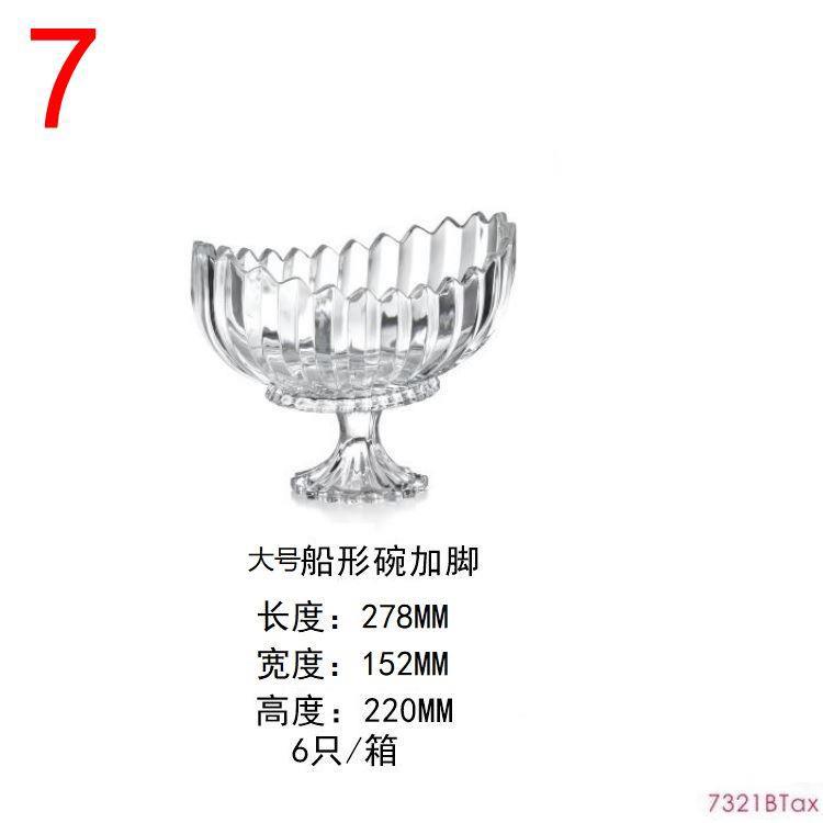 Luz de lujo de cristal plato de fruta KTV Hotel pierna alta grande tazón de fruta seca plato de aperitivos tazón de caramelo Cubo de fruta a rayas