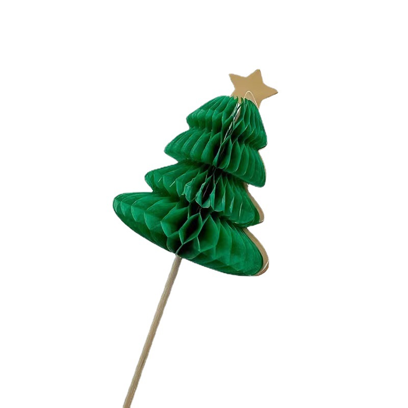 Árbol de Navidad signo desechable fruta signo fiesta pastel decoración cóctel postre pequeño enchufe signo panal pequeño paraguas signo