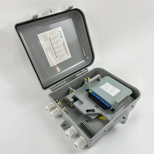 FTTH入户二槽位光缆通信箱1分16光分路器箱插片式24芯光纤分纤箱