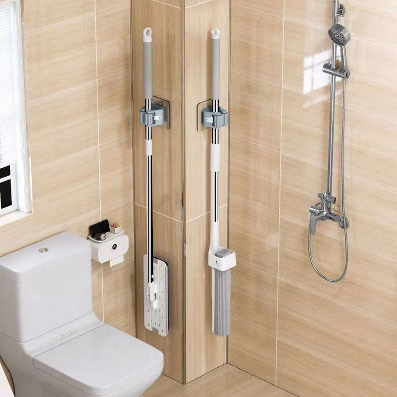 モップフック、穴あけ不要、壁掛け粘着フック、跡の残らないほうきクリップ、浴室トイレ壁収納アーティファクト固定ラック|undefined