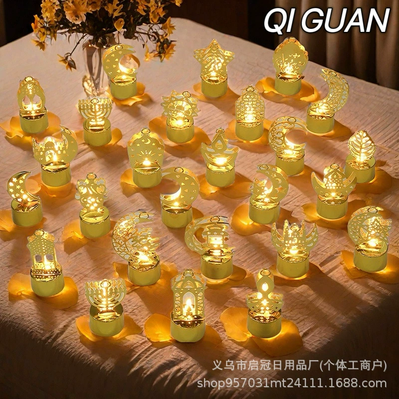 Фабрика прямых продаж трансграничный светодиодный ночной свет праздничная атмосфера золотой нижний ночной свет свет свечи декоративные украшения электронные