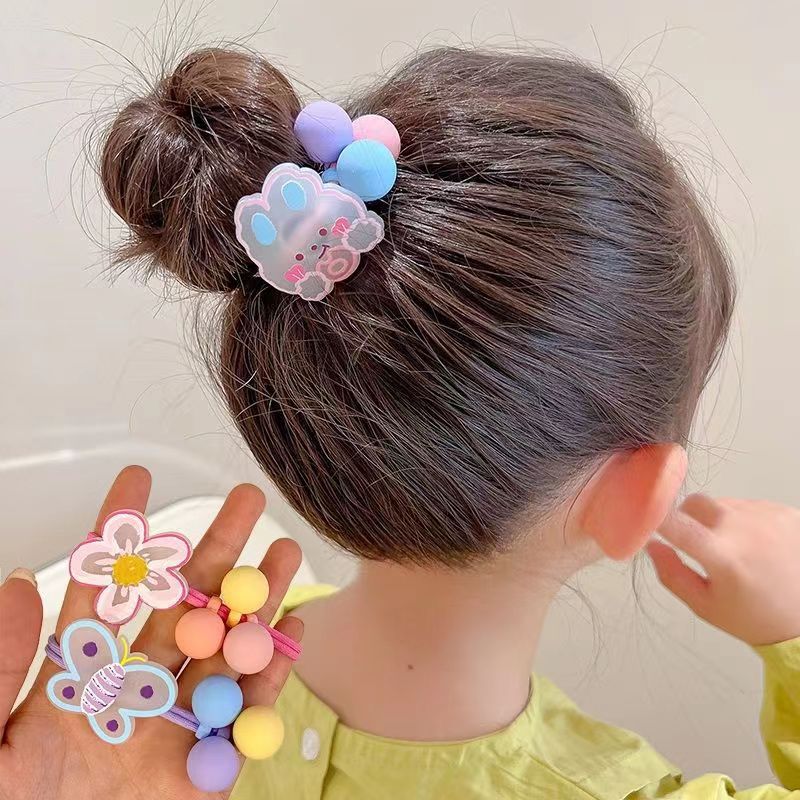 New Children's Hairband for Little Girls, Rubber Band for Balls, Ponytail Hair Accessories, Flowers, Simple and Versatile