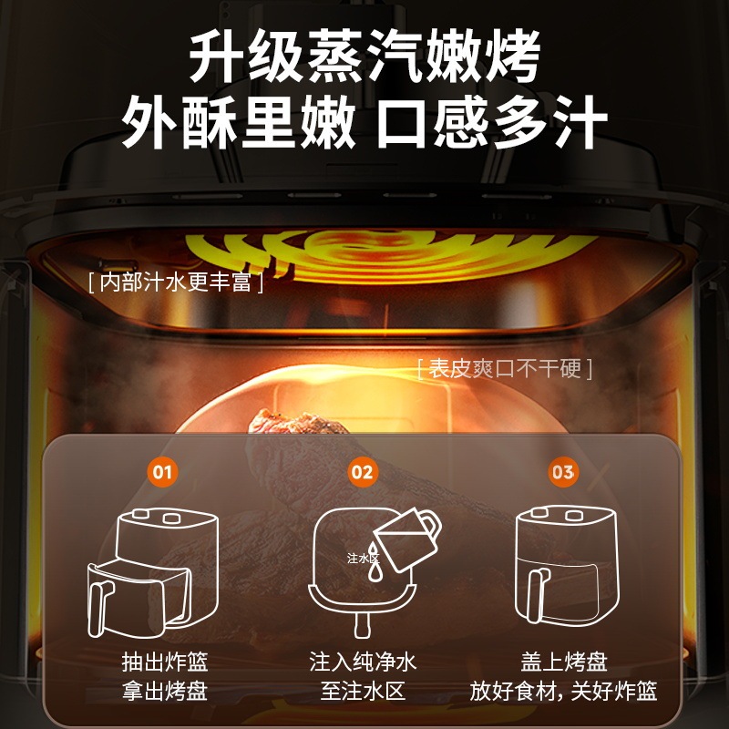 九阳新款空气炸锅家用5L大容量多功能无油烤箱空气炸锅一体|undefined