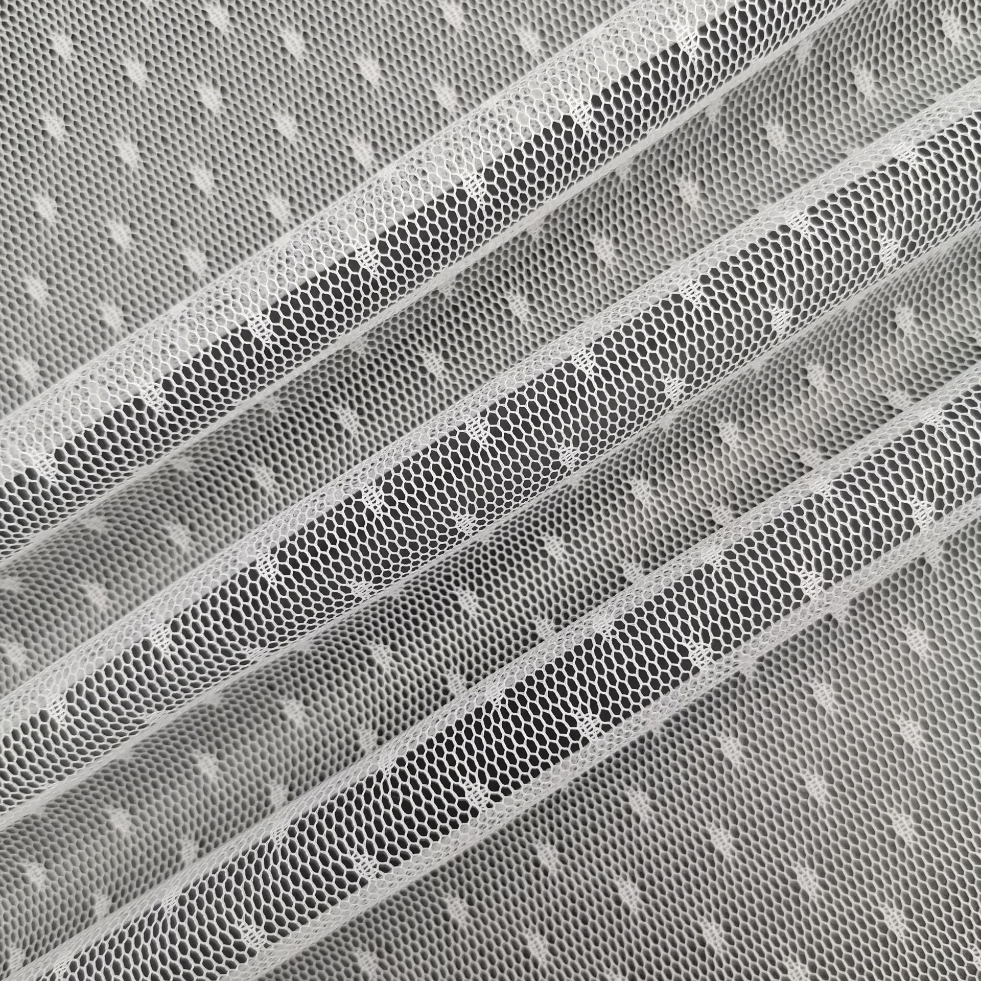 低弹六角底网点点布 tutu裙网纱面料 淑女半身裙涤纶小点花 45gsm