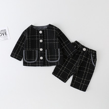 周岁礼服男宝韩版套装儿童外套西装生日礼服小香风套装春秋两件套