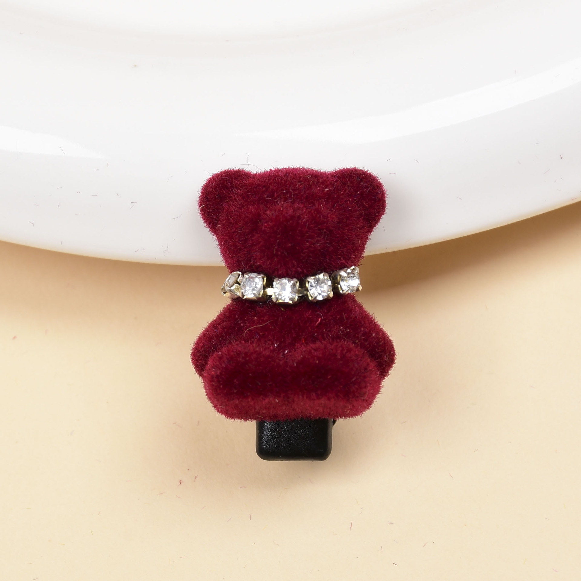 All Seasons Season Cute Women's Bear Flocking Hair Clip