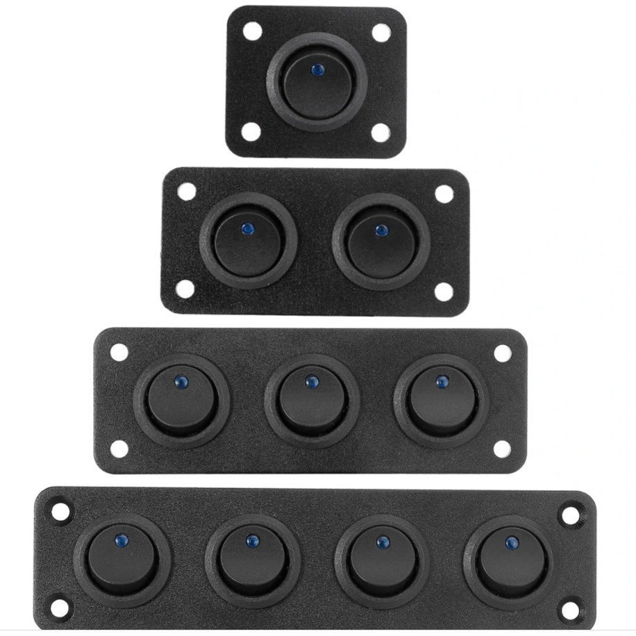 汽车改装防水猫眼开关1/2/3/4/5/6个组合3脚 ON-OFF船形开关面板z