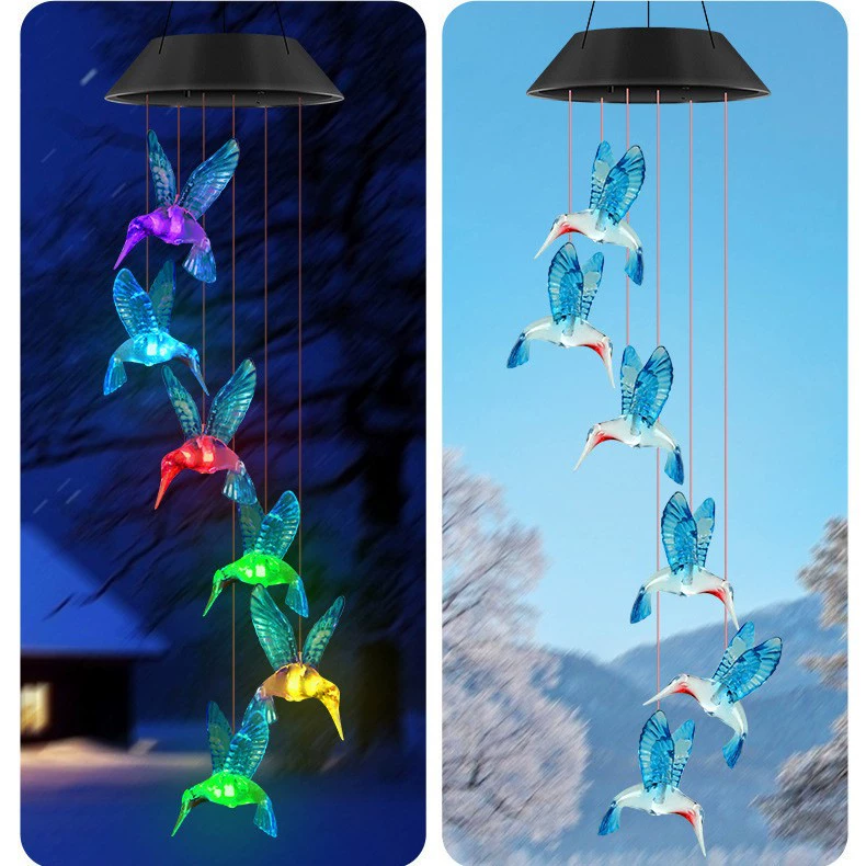 LED atmospheric hanging lights solar-powered for gazebo