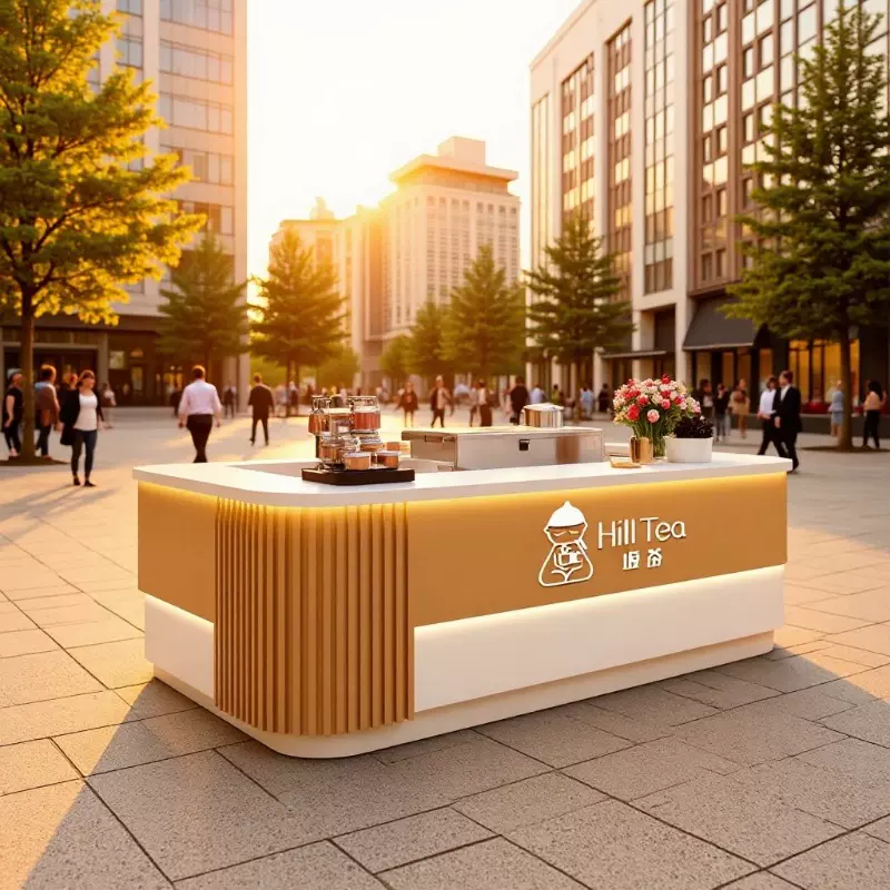 奶茶店咖啡店水吧台大理石台面接待台美容院水果店收银台简约现代