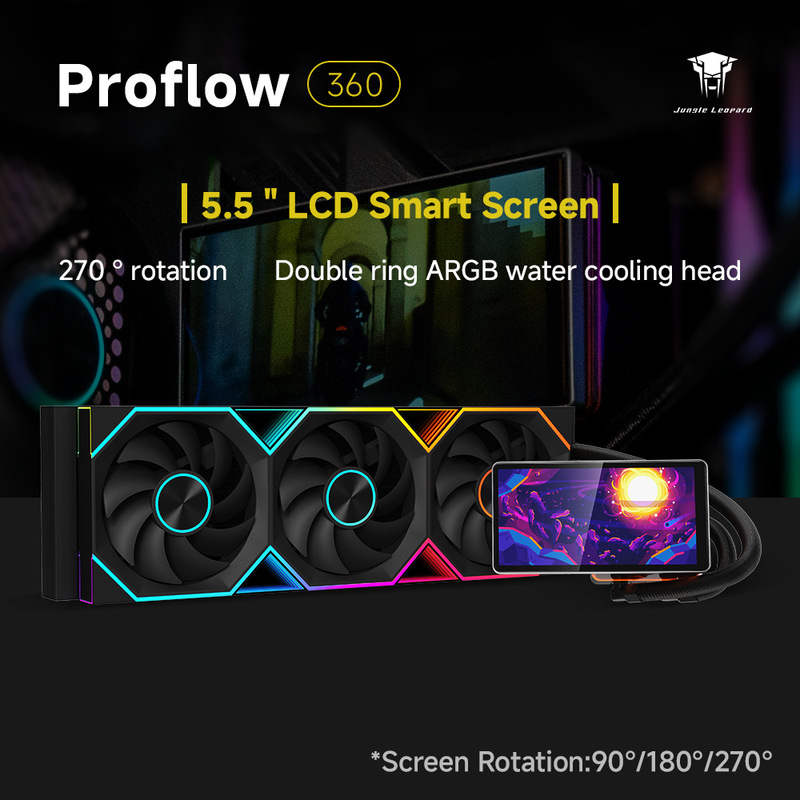 Jungle Leopard Pro Flow360 Water-Cooled 5.5inch Lcd Custom Screen Conjoined Argb Fan Cpu Radiator