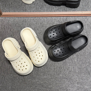 Eva Clogs for Women 2025 New Summer Thick-Soled Outer Wear with Poop Feeling Seaside Beach Non-Slip Toe-Cap Sandals for Women