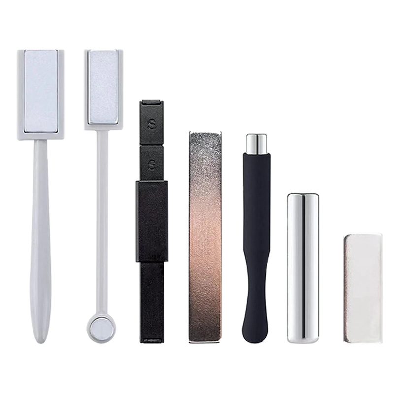 Juego de Siete Herramientas Magnéticas para Decoración de Uñas, Herramienta Magnética Multifuncional de Doble Cabeza, Potente Imán Cilíndrico