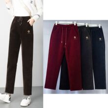 冬季女裤雪尼尔加绒加厚大码女裤加肥加大中老年休闲裤高腰百搭