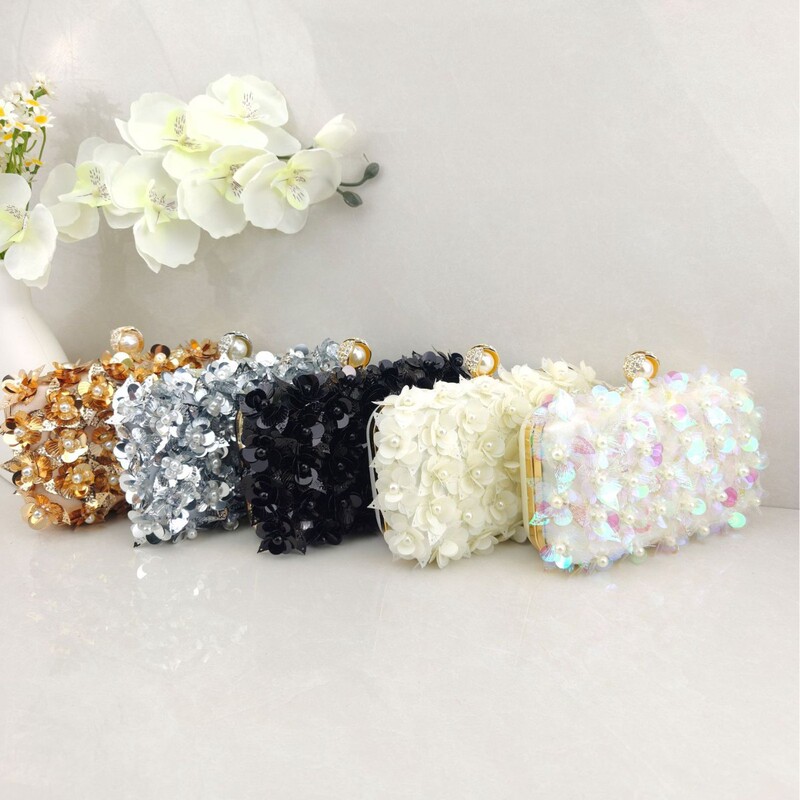 Xunsheng Wholesale Heavy-Duty Gradient Floral Sequin Evening Bag for Women, Elegant Socialite Dress Evening Sequin Evening Bag