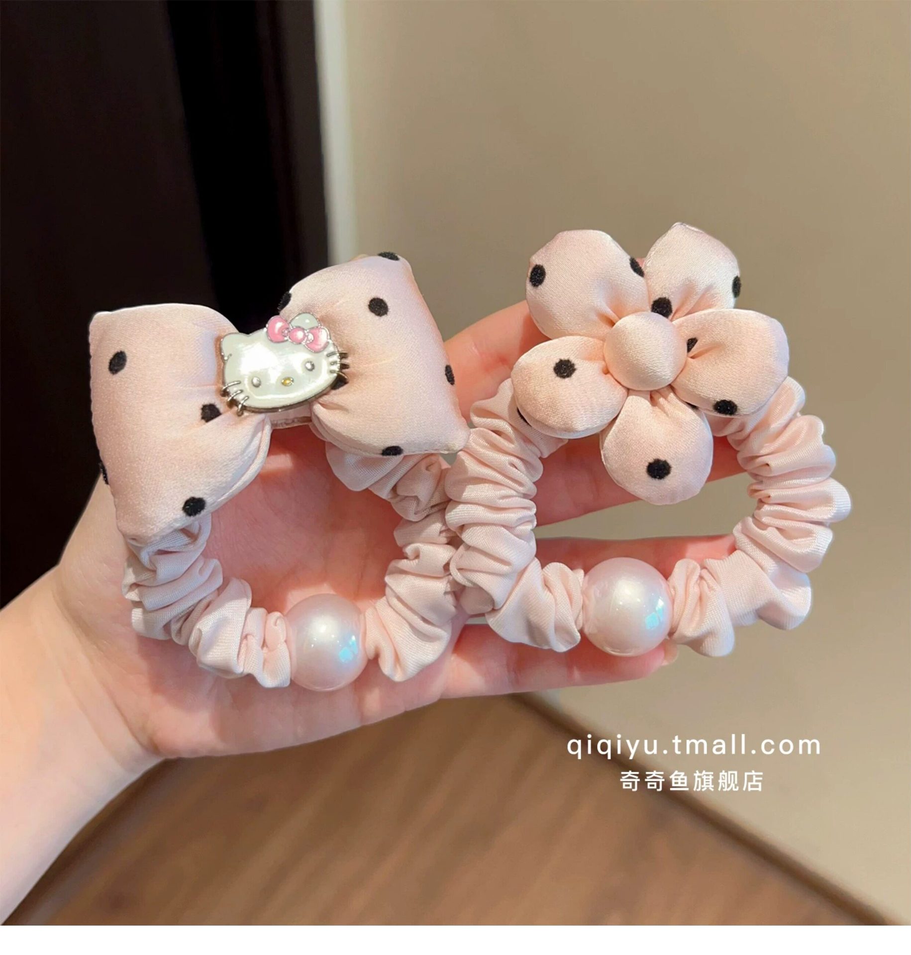 Girls' Apple Puppy Bun Hair Ties, Children's Hair Bands, High Elasticity Hair Ropes, Little Girls' Hair Ties