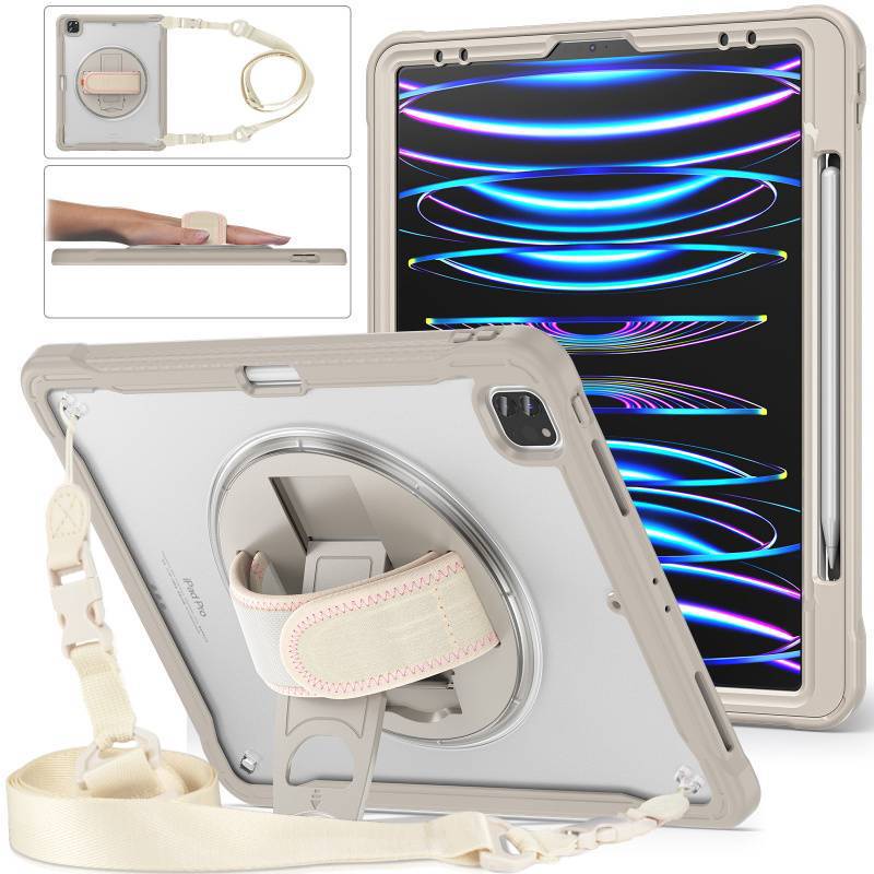 Spot Wholesale Suitable for iPad Pro12.9/Air13 Frosted Translucent Protective Case with Pen Anti-Bending