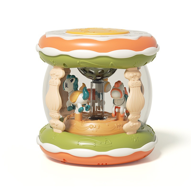 Juguetes de rompecabezas para niños tambores con micrófono de carga de música de educación temprana carrossel regalos para bebés al por mayor image 6