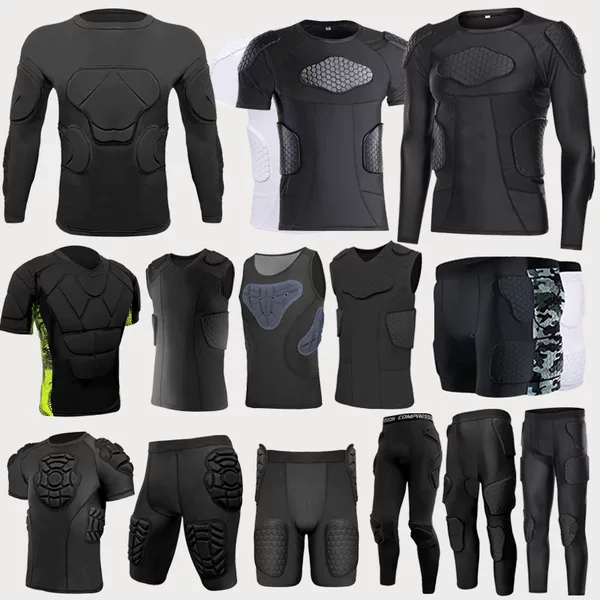 Cross-Border Anti-Collision Long-Sleeved Football Goalkeeper Uniform Rugby Jersey Ski Hip Protection Chest Protection Basketball Sports Training Suit