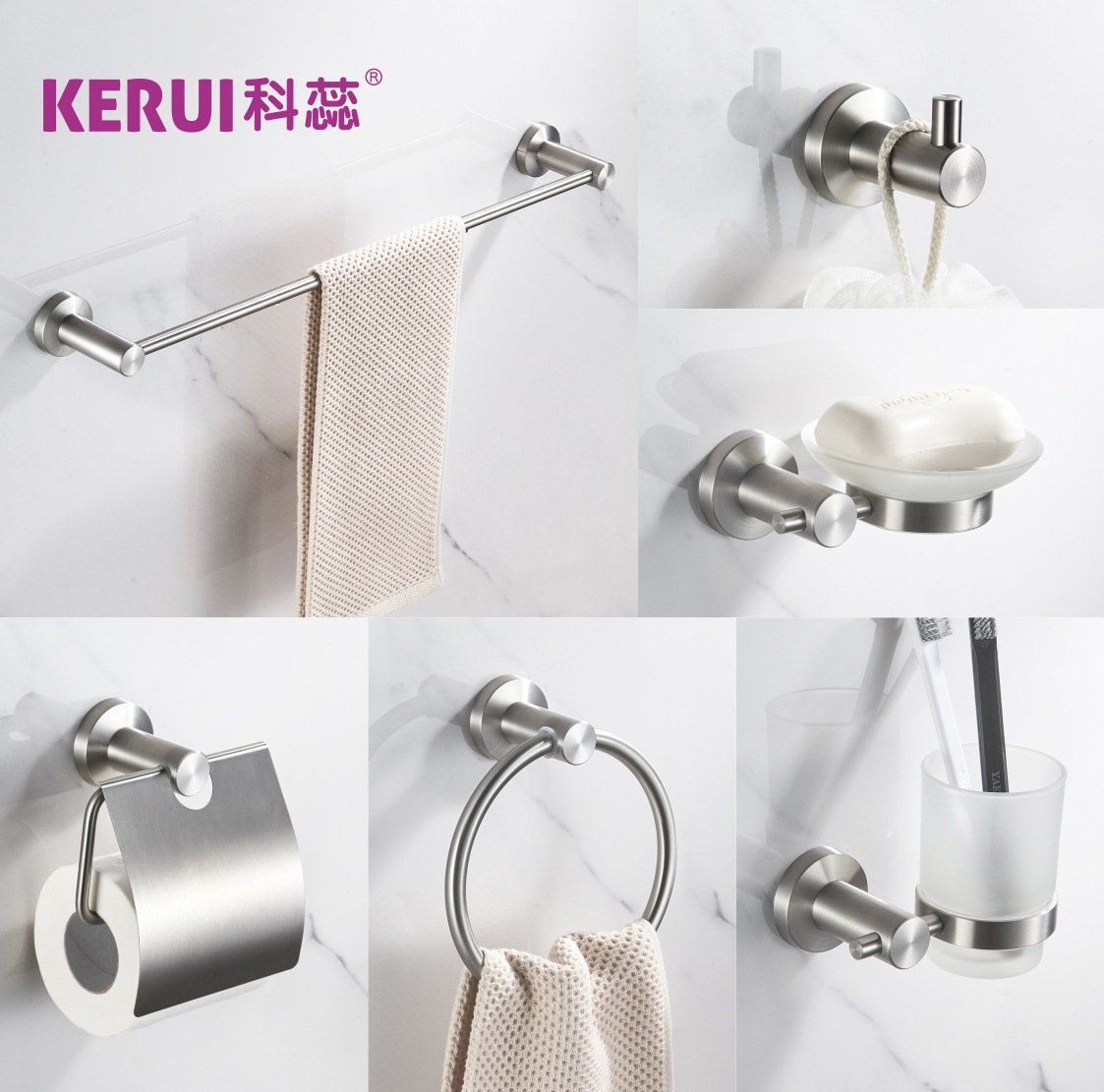 Spot 304 Stainless Steel Towel Rack Bathroom Bathroom Storage Rack Hotel Bathroom Hardware Pendant Set Wholesale
