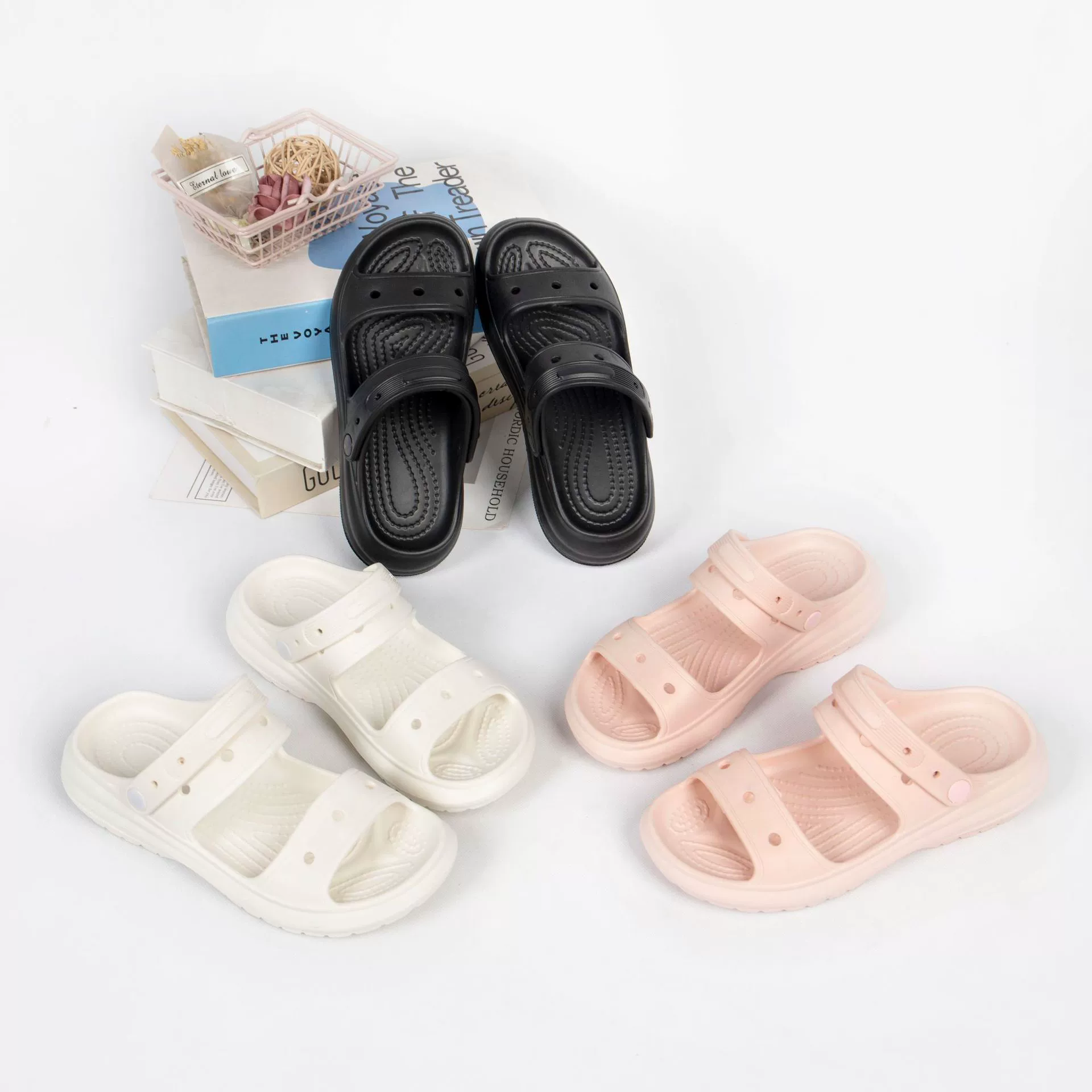 2025 новые летние сандалии, сандалии на толстой подошве, женские и детские повседневные универсальные пляжные домашние сандалии с двумя ремешками