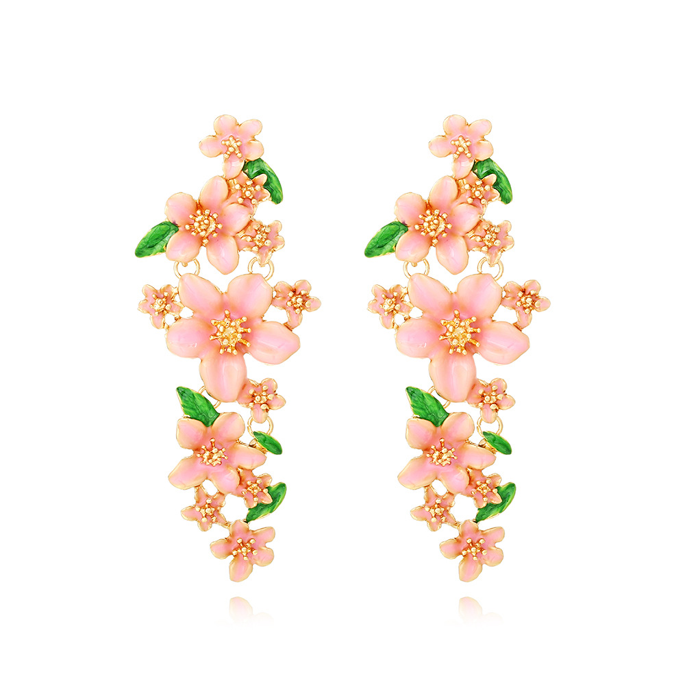 1 Pair Quantity 1 Pair Casual Sweet Flower Enamel Zinc Alloy Drop Earrings