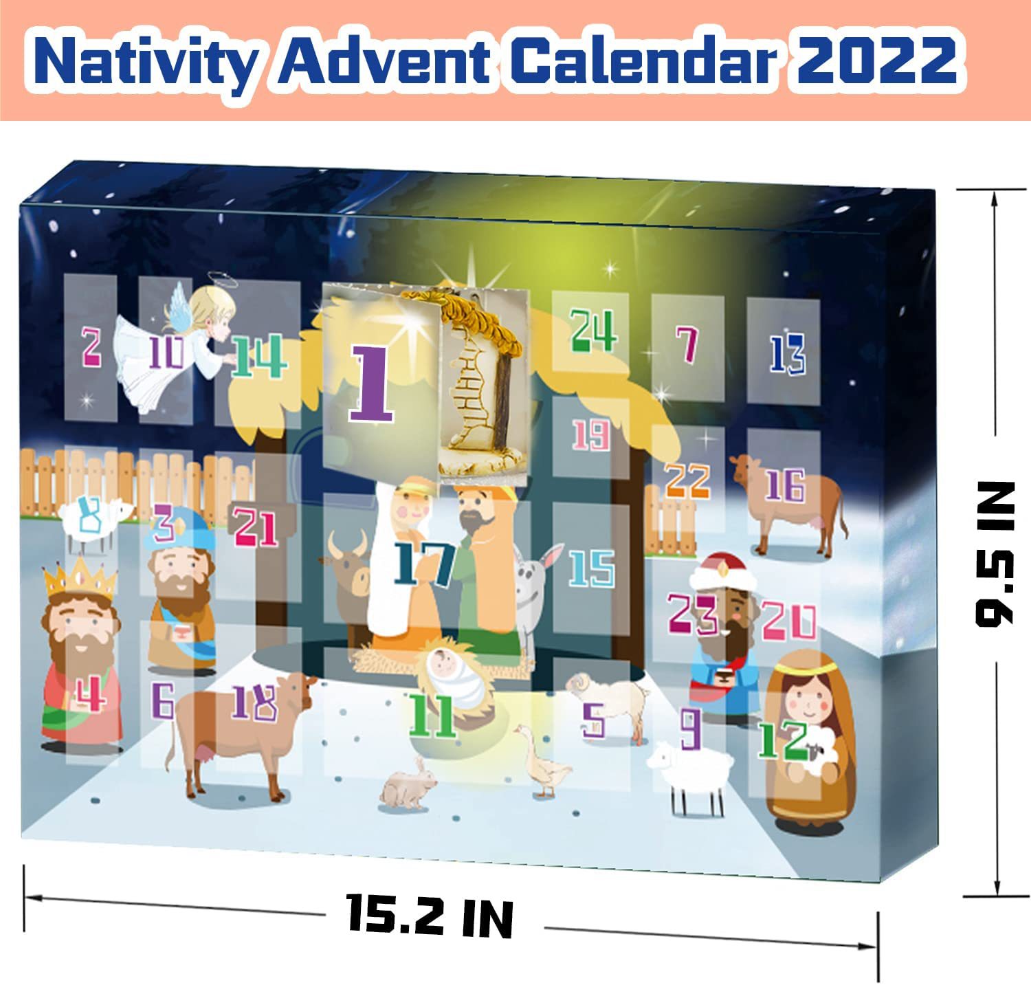 Nativité Calendrier De L'avent Nativité De Noël Miniature Modèle Sable Table Décoration 24 Pièces display picture 1